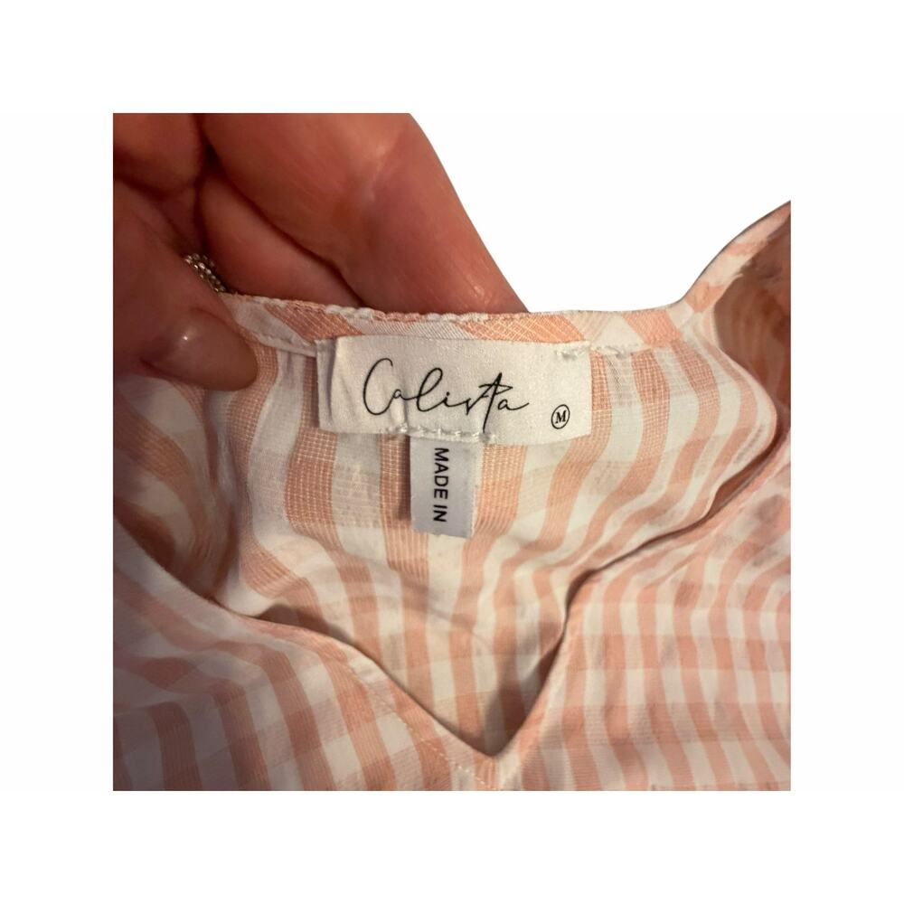 Calista Pink and White Gingham Dress - Size M - Picture 3 of 14